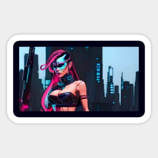 Cyberpunk Hotties (33) - Beautiful Sci fi Women Sticker